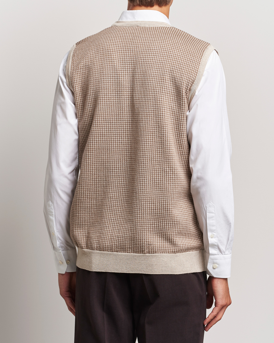 Homme | Pulls Et Tricots | Stenströms | Pepita Merino Wool Vest Brown
