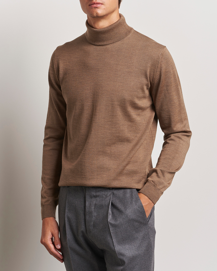 Homme | Pulls Et Tricots | Stenströms | Merino Rollneck Brown