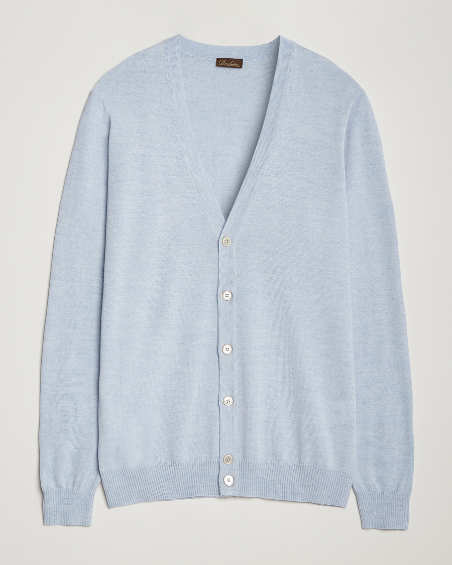 Homme | Pulls Et Tricots | Stenströms | Merino Cardigan Light Blue