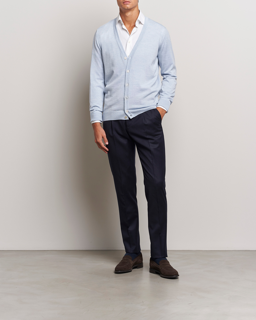 Homme | Pulls Et Tricots | Stenströms | Merino Cardigan Light Blue