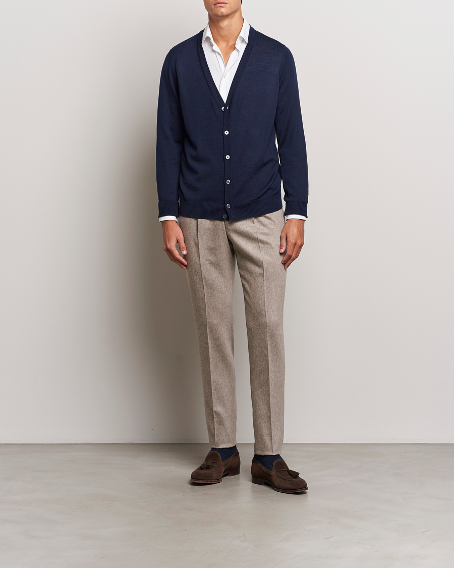 Homme | Pulls Et Tricots | Stenströms | Merino Cardigan Navy