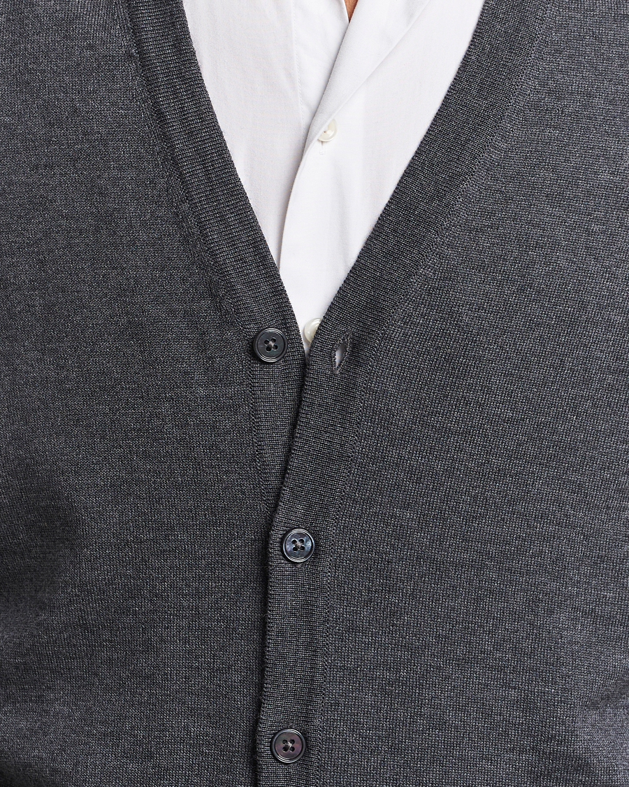 Homme | Pulls Et Tricots | Stenströms | Merino Cardigan Dark Grey