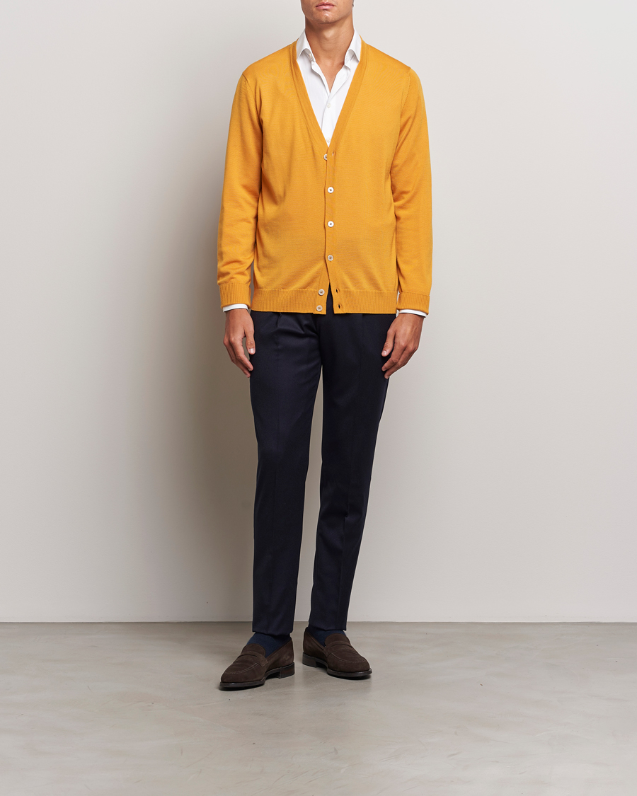 Homme | Pulls Et Tricots | Stenströms | Merino Cardigan Yellow