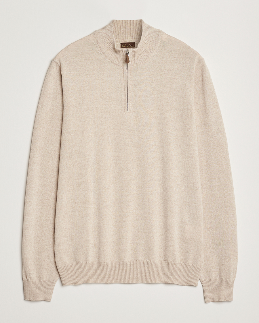 Homme | Pulls Et Tricots | Stenströms | Merino Half Zip Beige
