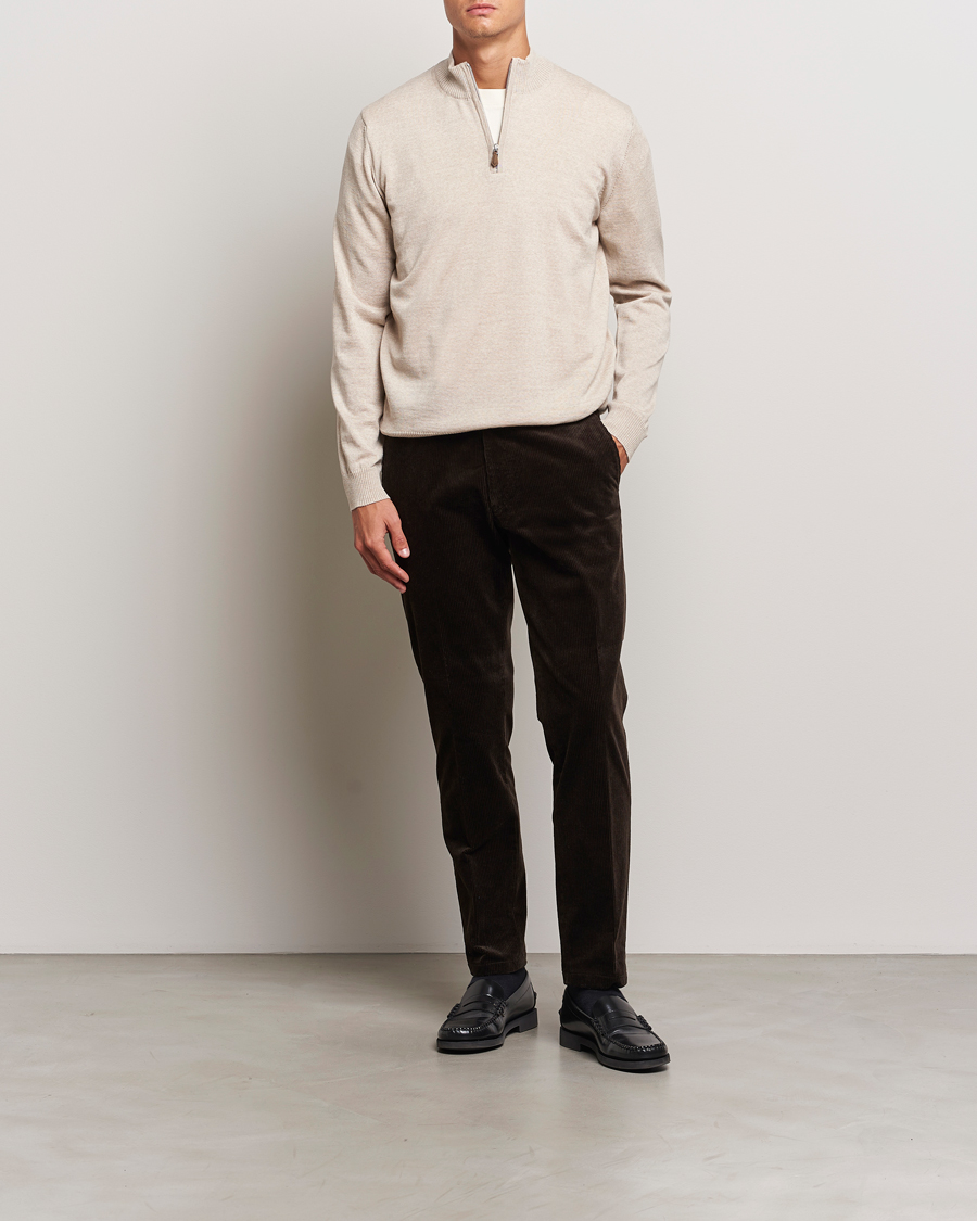 Homme | Pulls Et Tricots | Stenströms | Merino Half Zip Beige