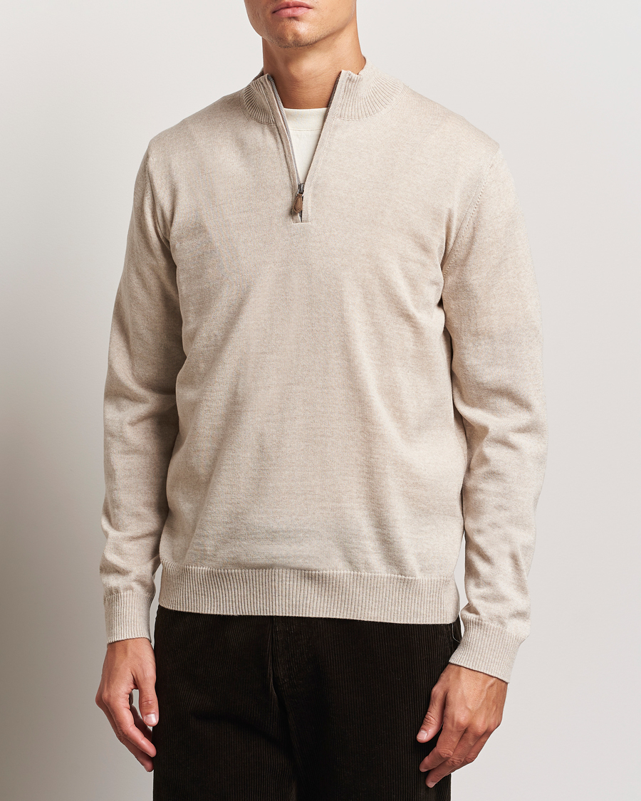 Homme | Pulls Et Tricots | Stenströms | Merino Half Zip Beige