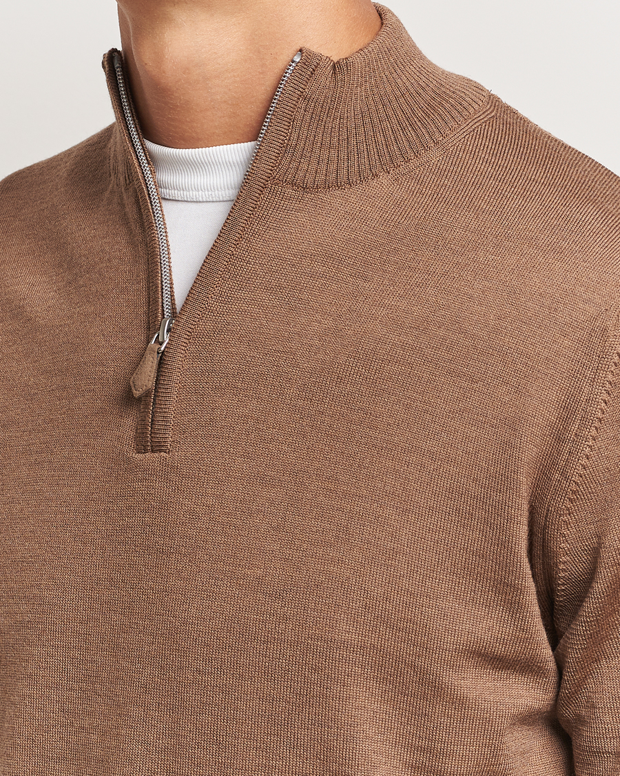 Homme | Pulls Et Tricots | Stenströms | Merino Half Zip Brown