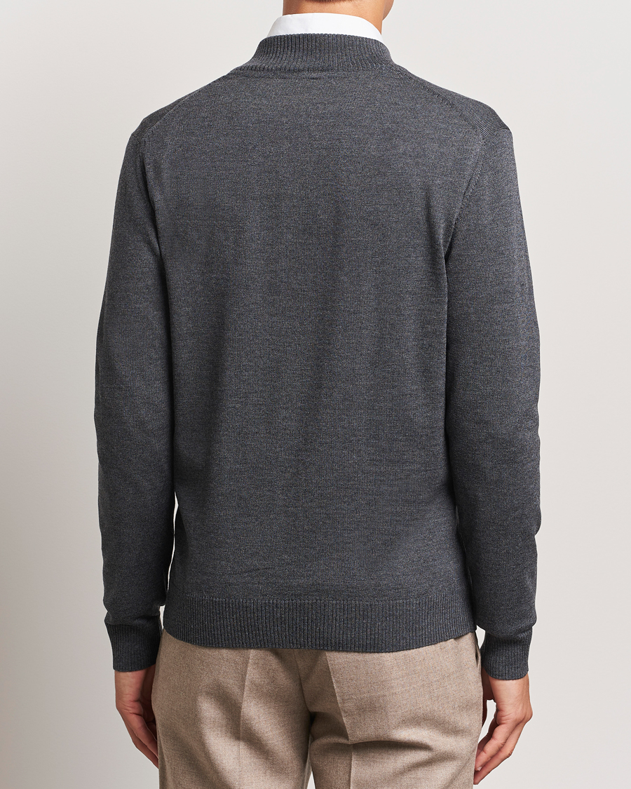 Homme | Pulls Et Tricots | Stenströms | Merino Half Zip Dark Grey