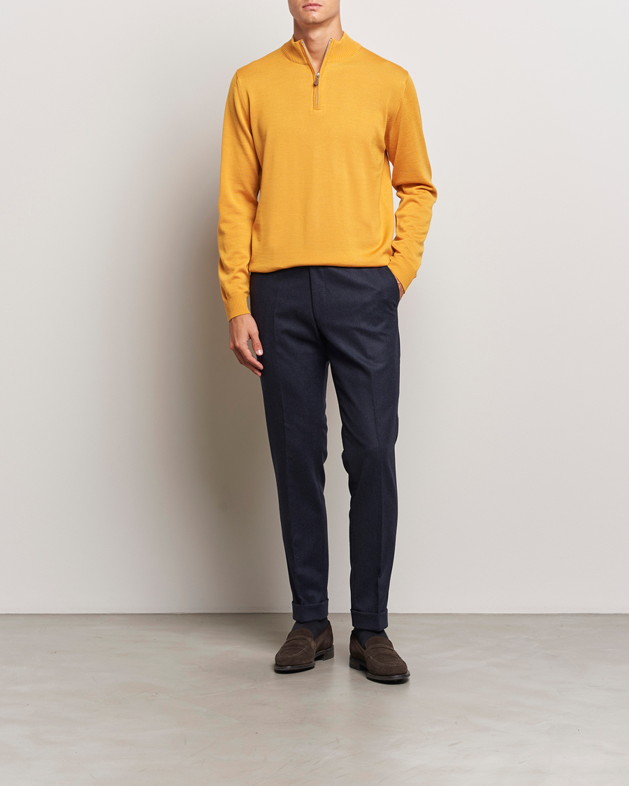 Homme | Pulls Et Tricots | Stenströms | Merino Half Zip Yellow
