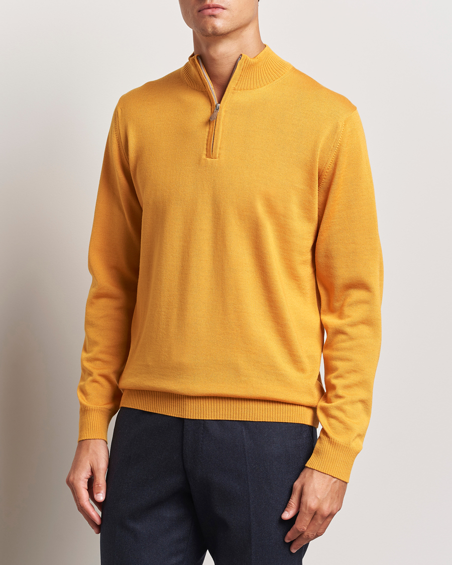 Homme | Pulls Et Tricots | Stenströms | Merino Half Zip Yellow