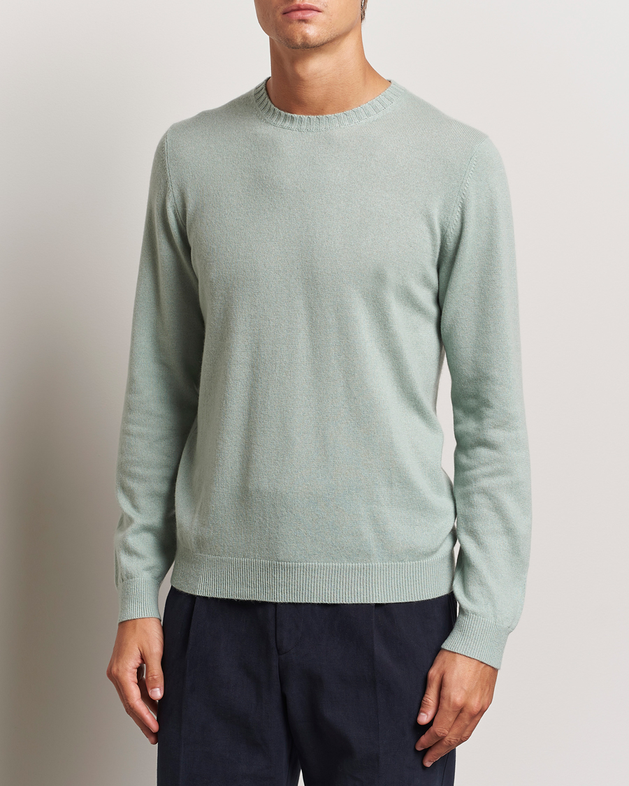 Homme | Pulls Et Tricots | Stenströms | Cashmere Crewneck Light Green