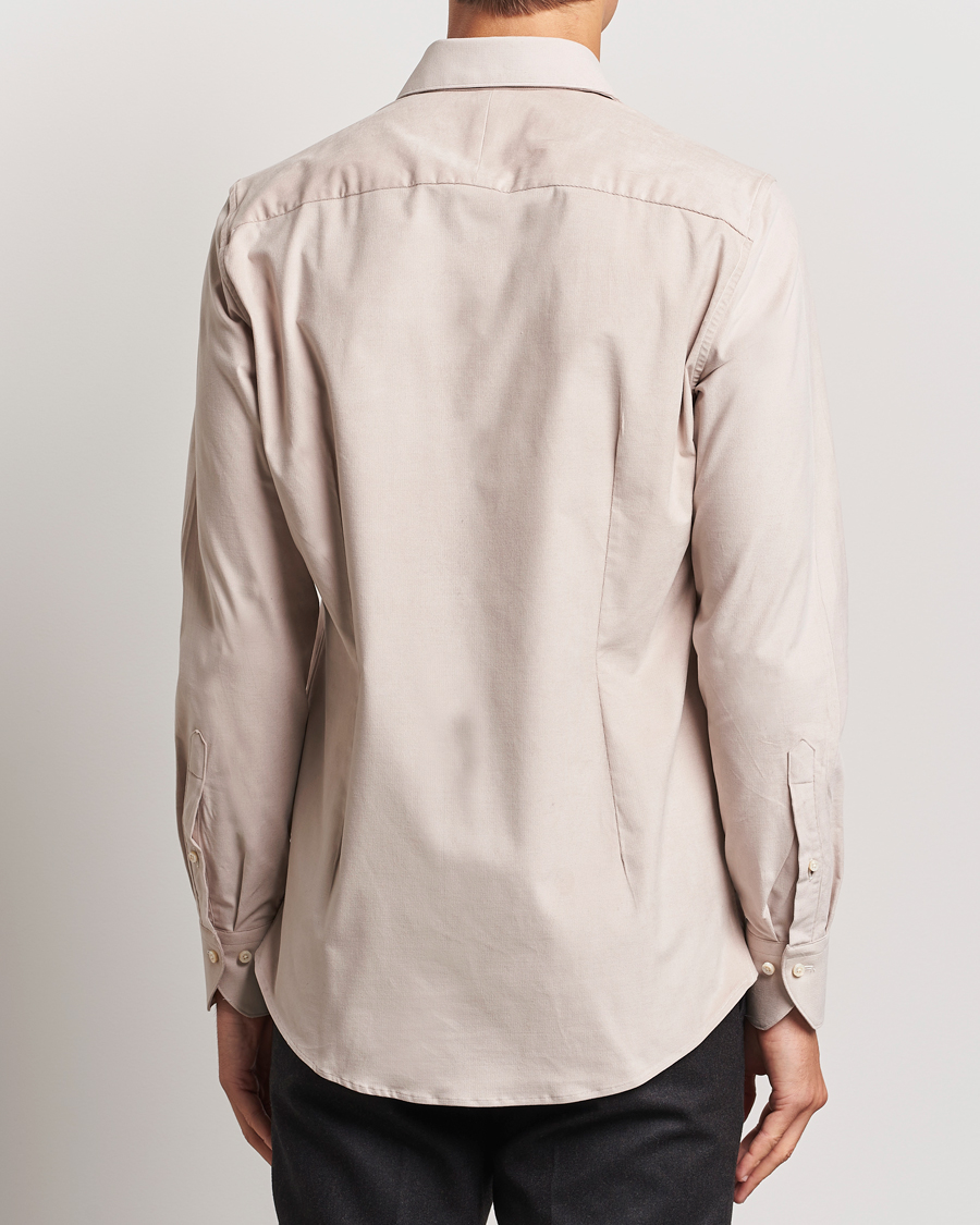 Homme | Chemises | Stenströms | 1899 Velvet Baby Corduroy Shirt Beige