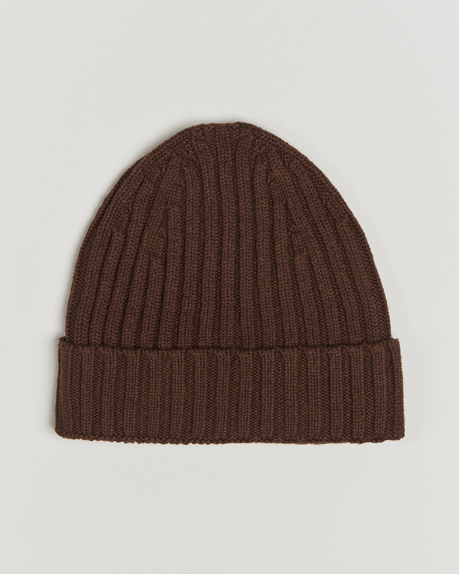 Homme | Stenströms Ribbed Cotton/Cashmere Hat Brown | Stenströms | Ribbed Cotton/Cashmere Hat Brown