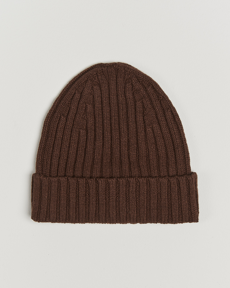 Homme | Stenströms Ribbed Cotton/Cashmere Hat Brown | Stenströms | Ribbed Cotton/Cashmere Hat Brown