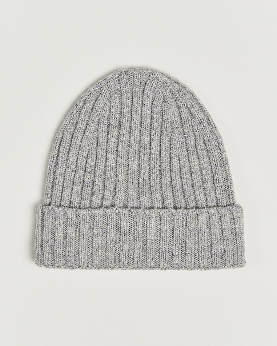 Homme | Stenströms Ribbed Cotton/Cashmere Hat Grey | Stenströms | Ribbed Cotton/Cashmere Hat Grey