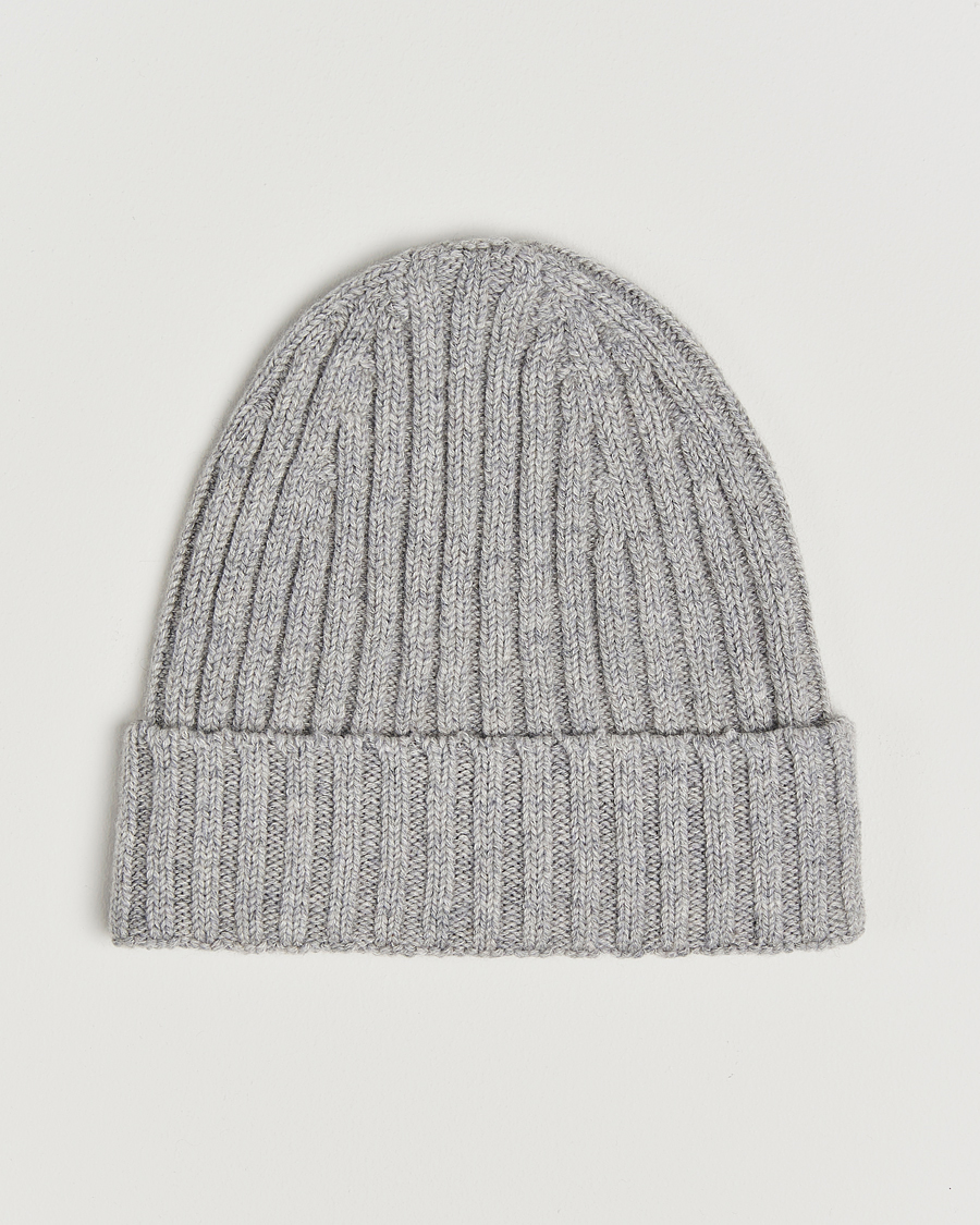 Homme | Stenströms Ribbed Cotton/Cashmere Hat Grey | Stenströms | Ribbed Cotton/Cashmere Hat Grey