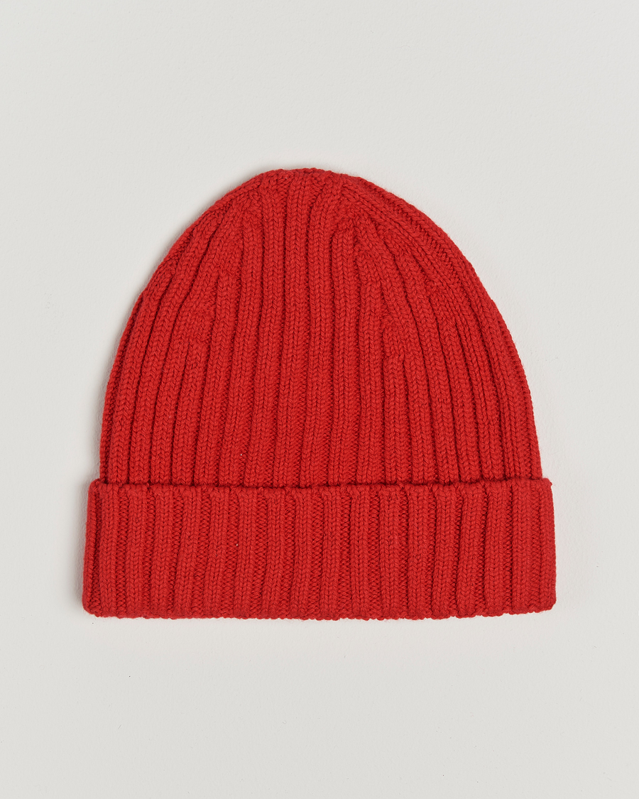 Homme | Stenströms Ribbed Cotton/Cashmere Hat Red | Stenströms | Ribbed Cotton/Cashmere Hat Red