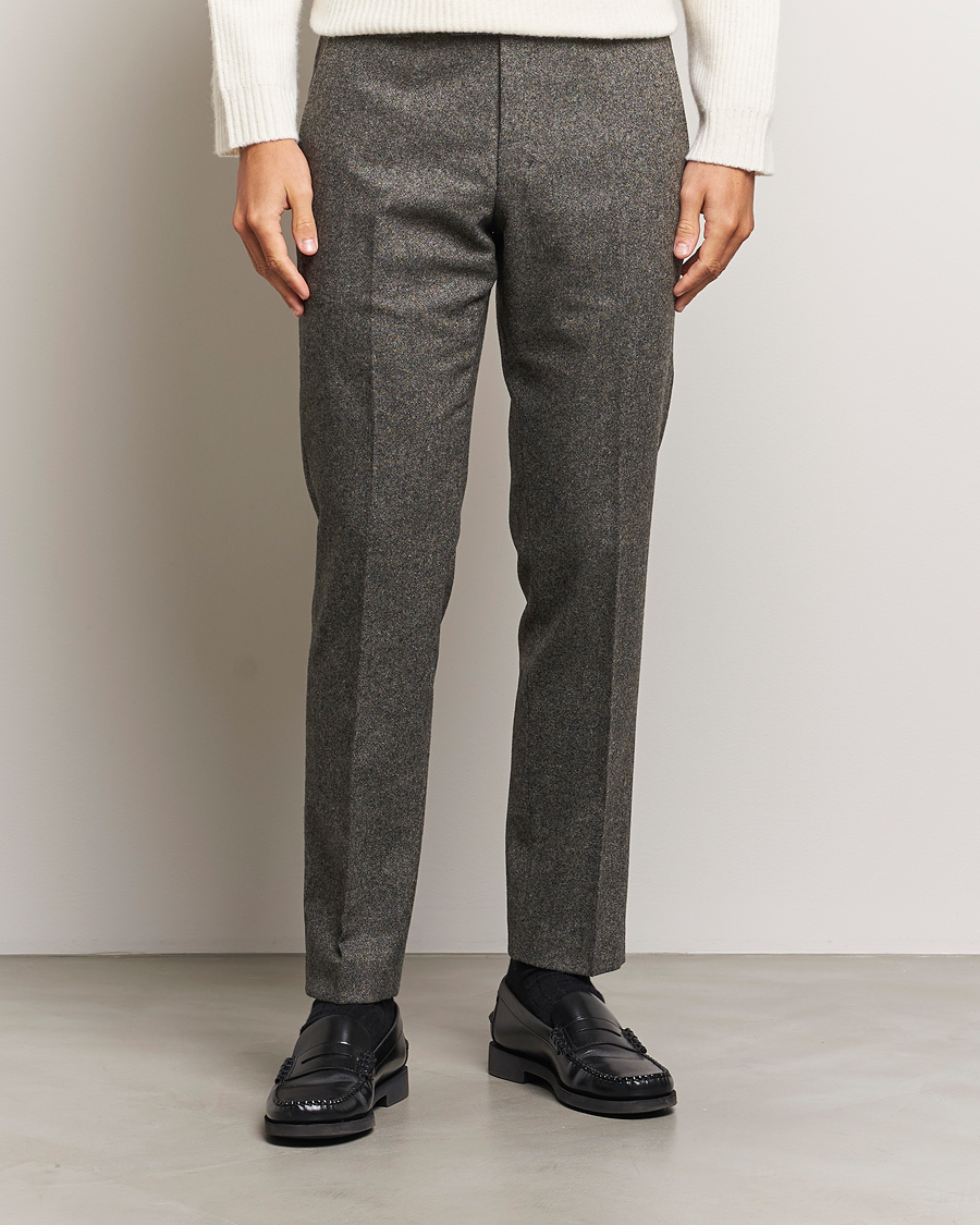Homme | Pantalons | Tiger of Sweden | Tenuta Brushed Wool Trousers Turkish Coffee