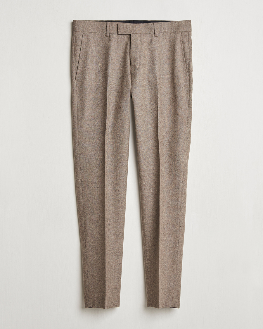 Homme | Pantalons | Tiger of Sweden | Tenuta Brushed Wool Trousers Burlywood