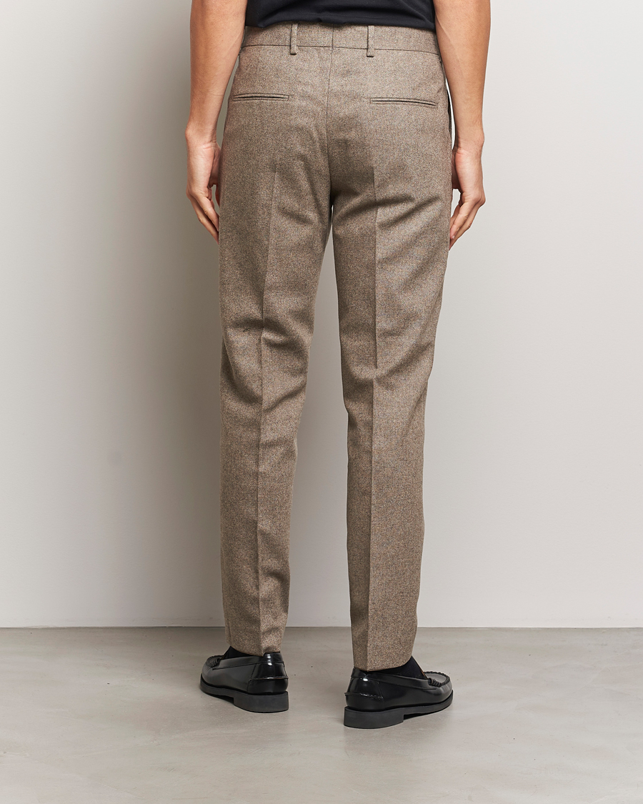 Homme | Pantalons | Tiger of Sweden | Tenuta Brushed Wool Trousers Burlywood