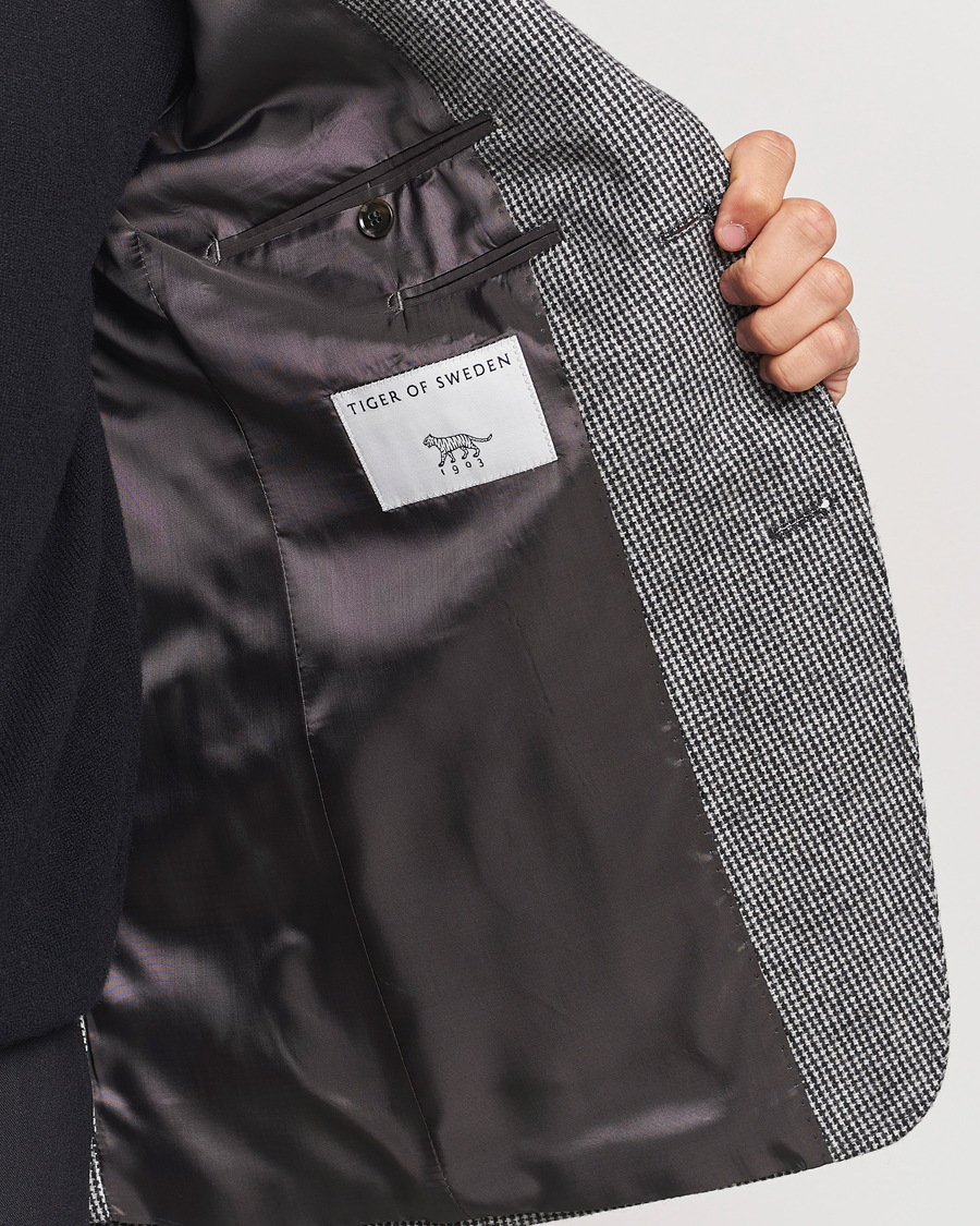 Homme | Blazers | Tiger of Sweden | Justin Wool Pepita Blazer Black/White