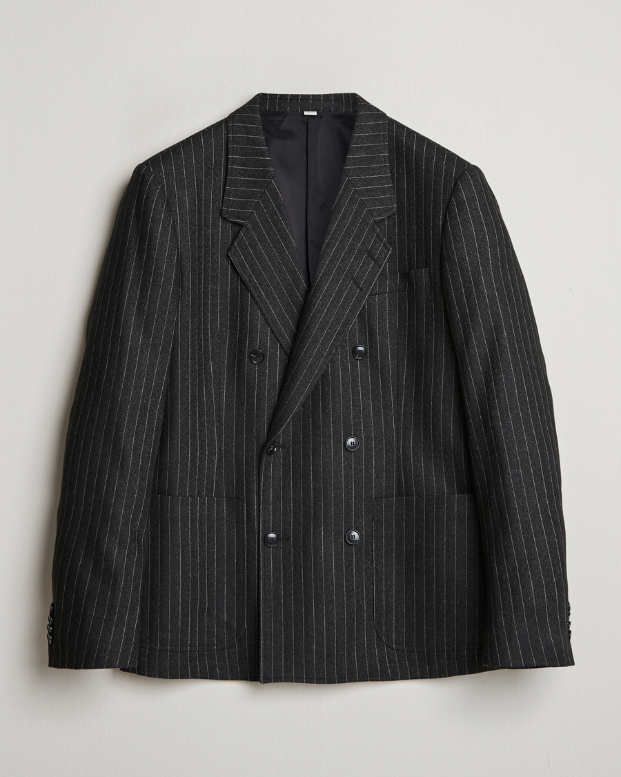 Homme | Blazers | Tiger of Sweden | Jeen Pinstriped Double Breasted Blazer Charcoal