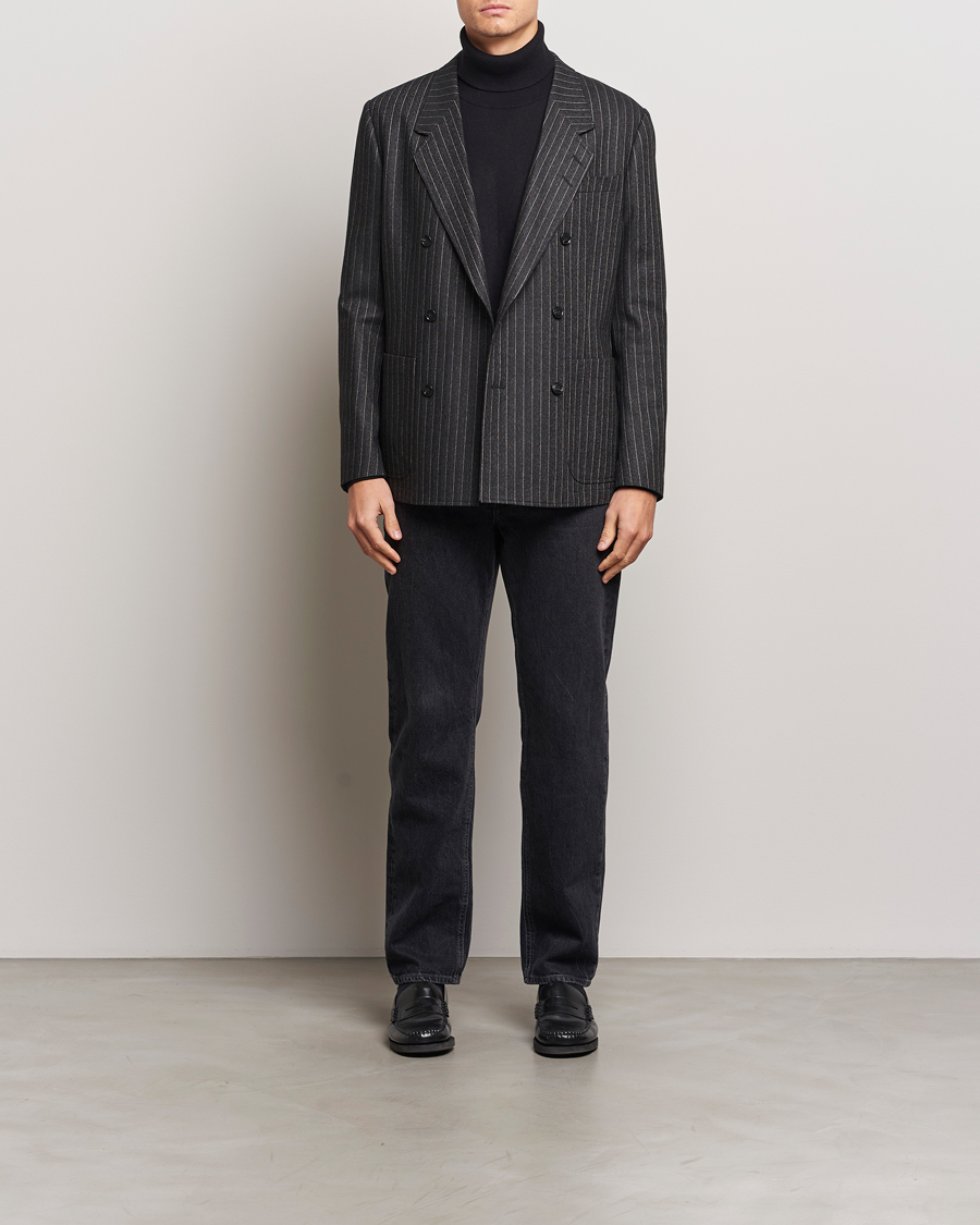 Homme | Blazers | Tiger of Sweden | Jeen Pinstriped Double Breasted Blazer Charcoal
