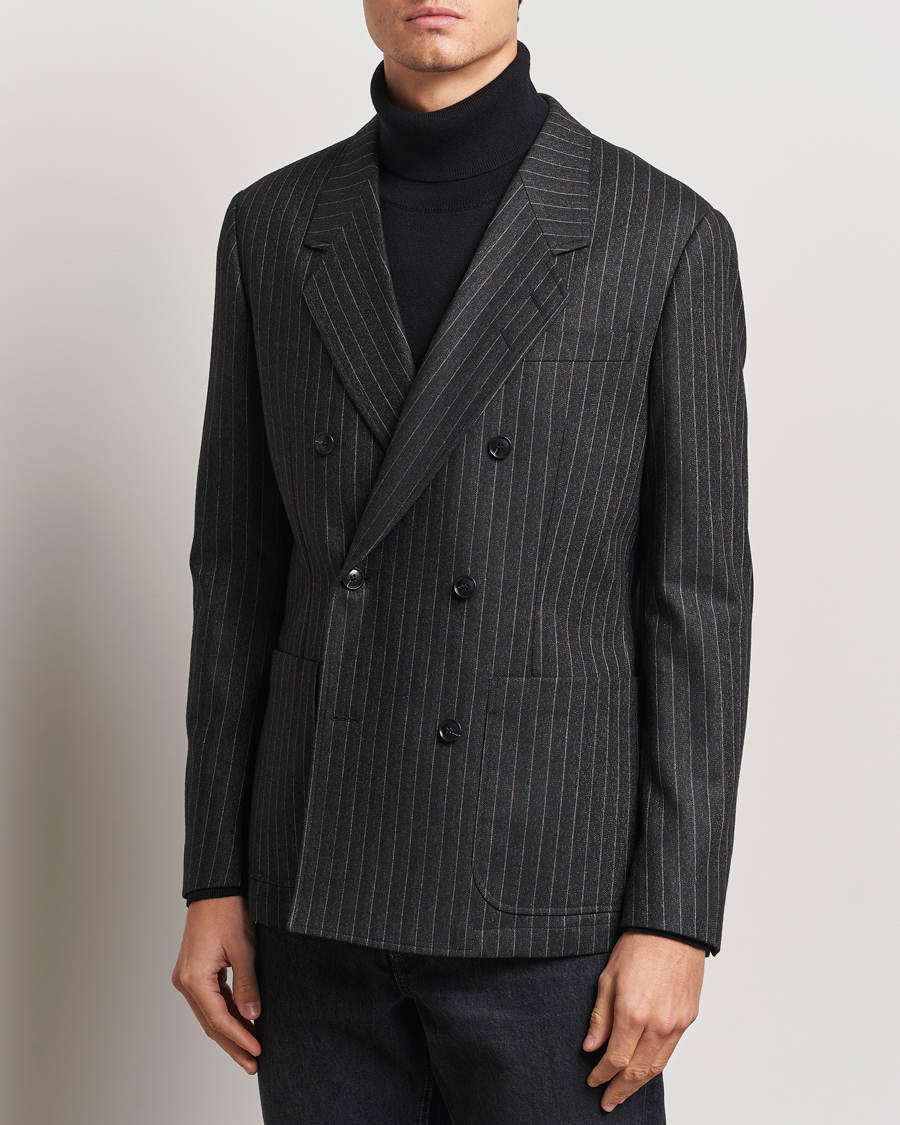 Homme | Blazers | Tiger of Sweden | Jeen Pinstriped Double Breasted Blazer Charcoal