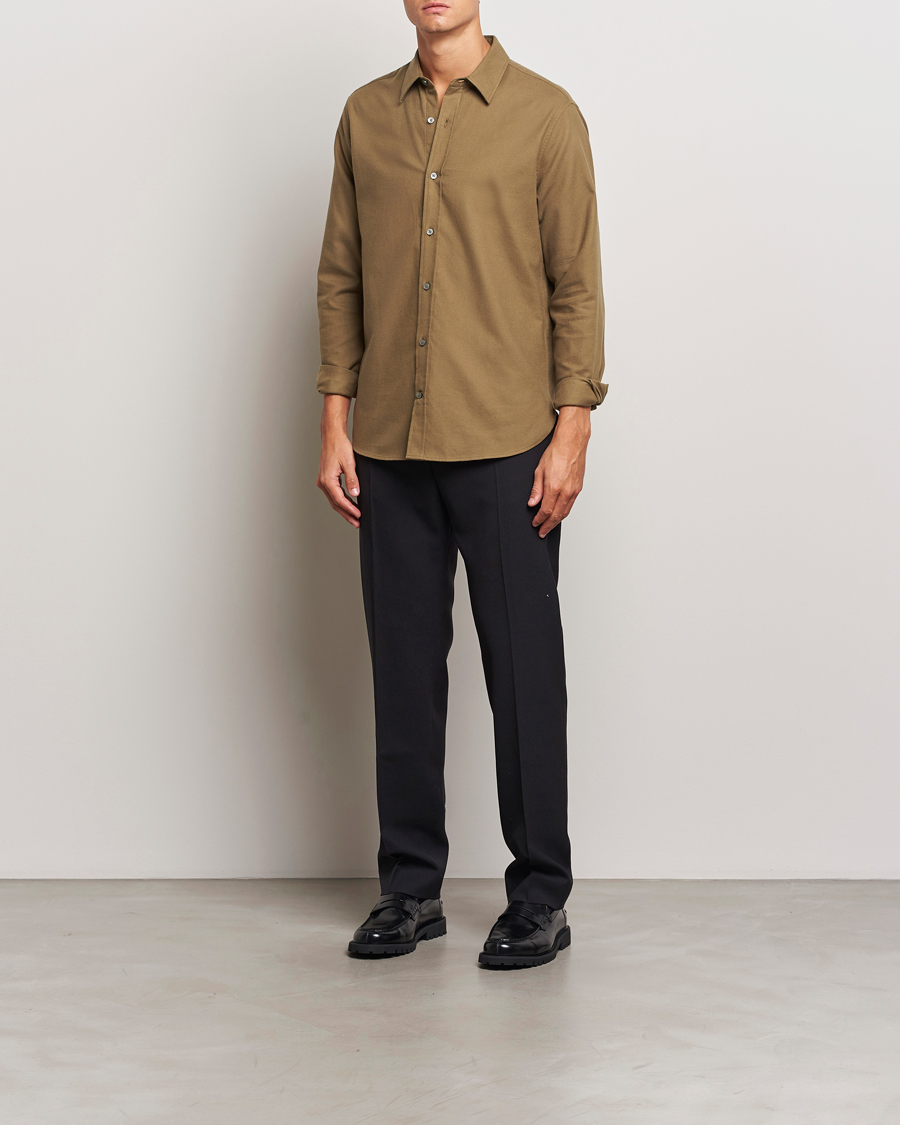 Homme | Chemises | Tiger of Sweden | Benjamins Brushed Twill Shirt Old Wolf