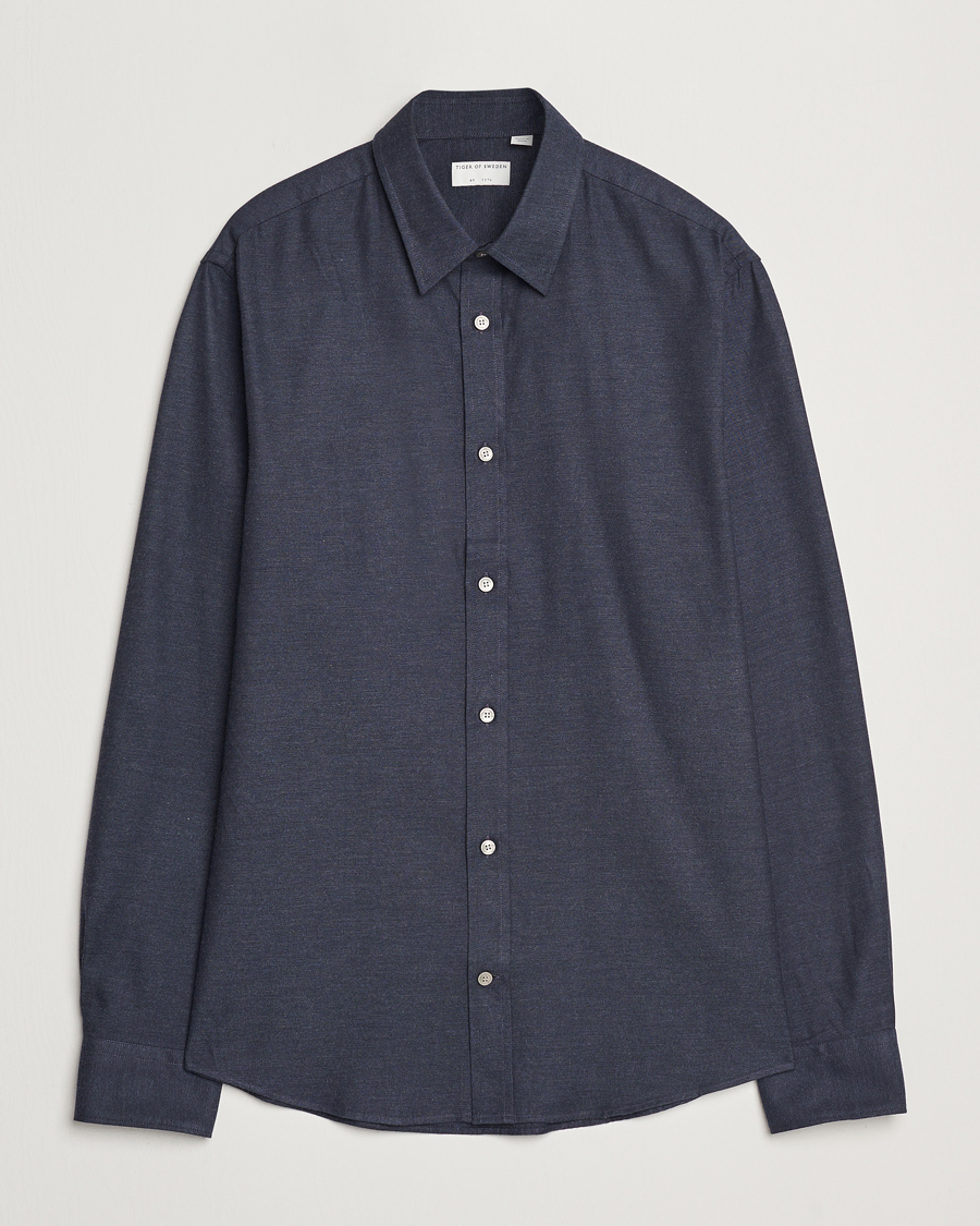 Homme | Chemises | Tiger of Sweden | Spenser Brushed Twill Shirt Sea Blue