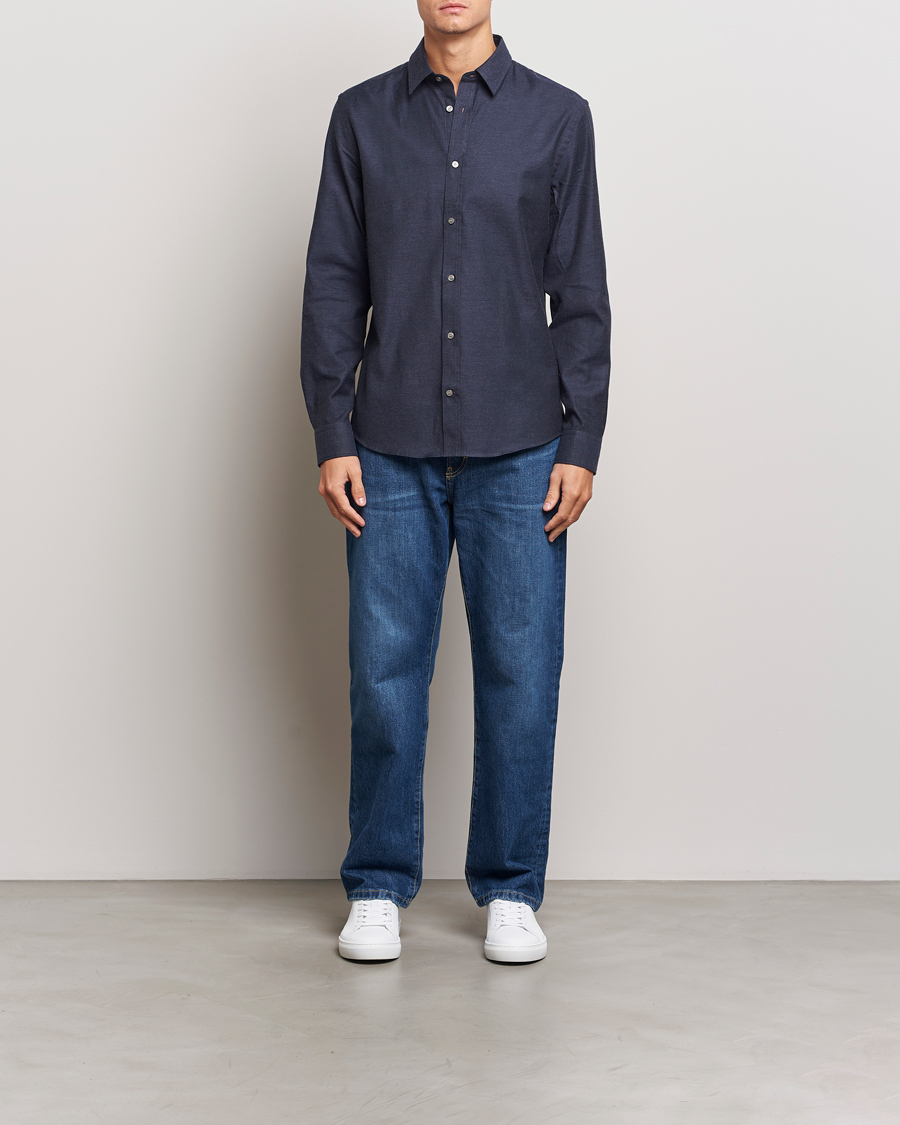 Homme | Chemises | Tiger of Sweden | Spenser Brushed Twill Shirt Sea Blue