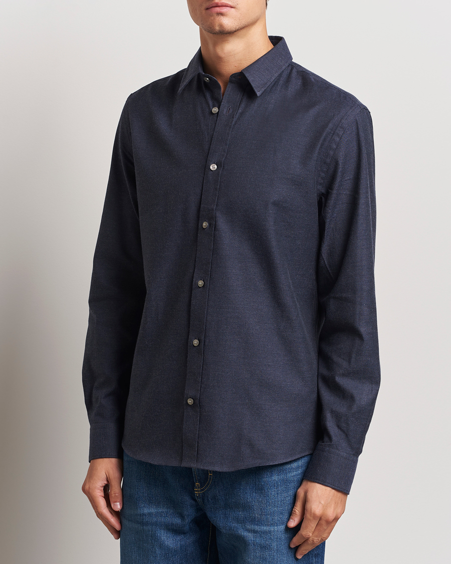 Homme | Chemises | Tiger of Sweden | Spenser Brushed Twill Shirt Sea Blue