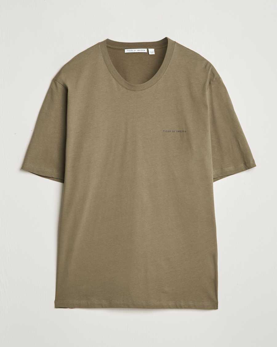 Homme | T-shirts | Tiger of Sweden | Pro Cotton Logo T-Shirt October Sage