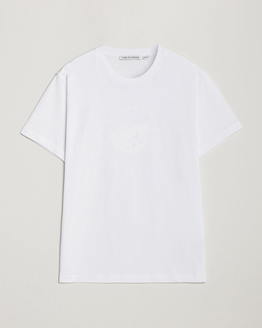 Homme | T-shirts | Tiger of Sweden | Dillan Logo Crew Neck T-Shirt Pure White