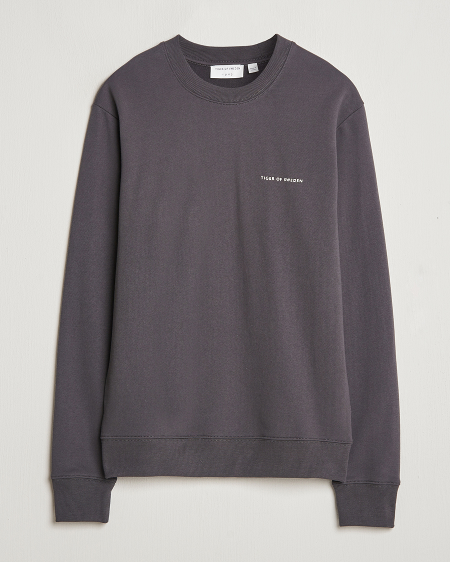 Homme | Pulls Et Tricots | Tiger of Sweden | Emerson Crew Neck Sweatshirt Charcoal
