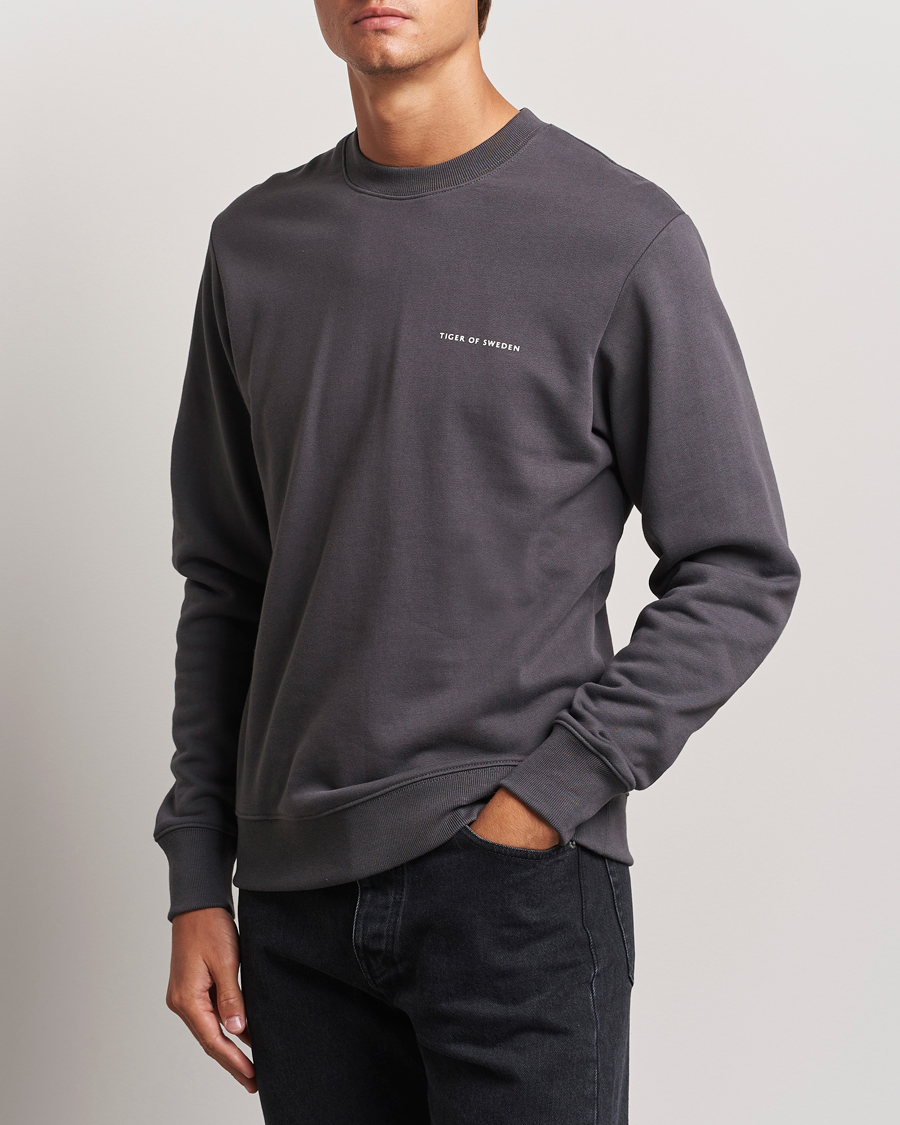 Homme | Pulls Et Tricots | Tiger of Sweden | Emerson Crew Neck Sweatshirt Charcoal