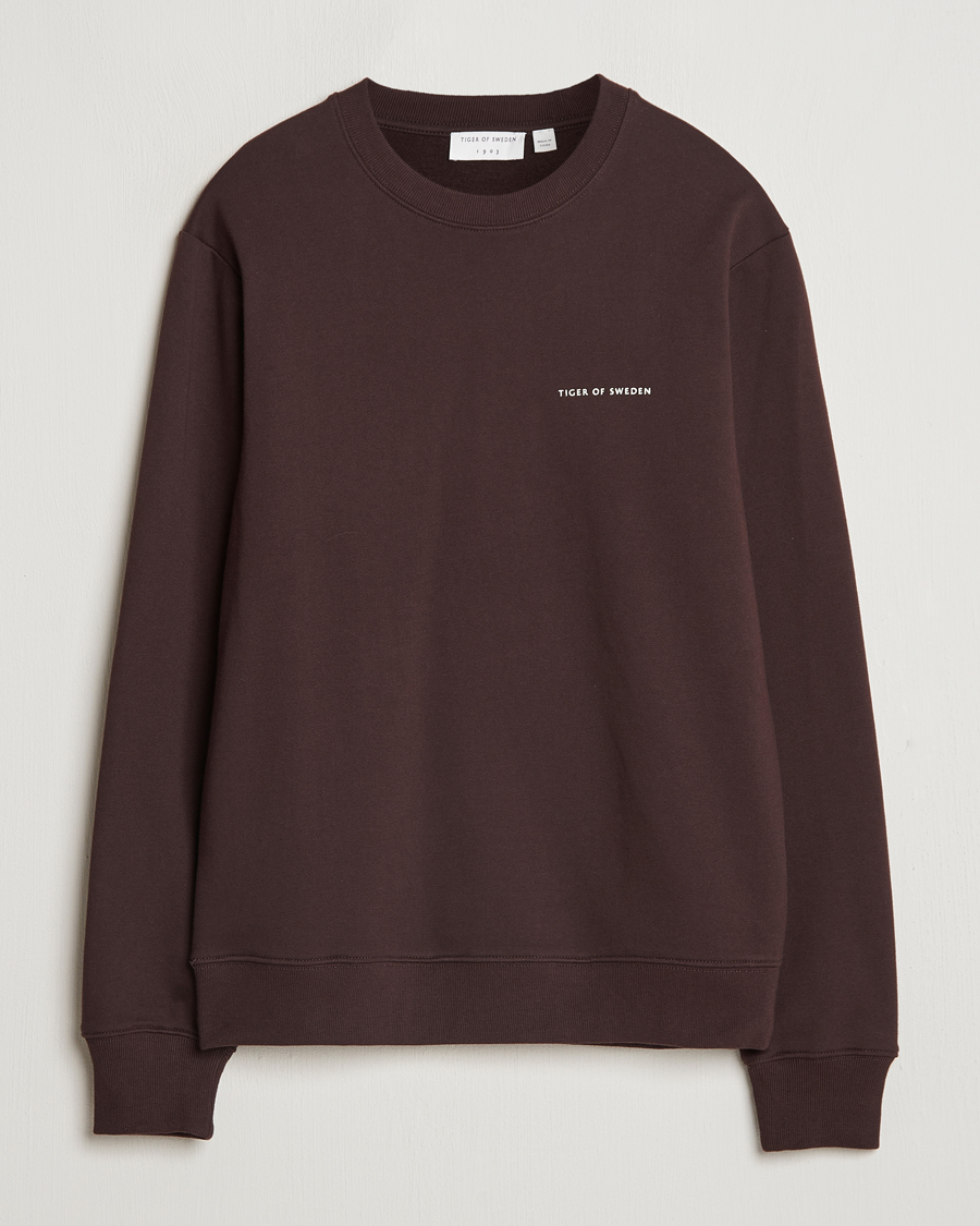 Homme | Pulls Et Tricots | Tiger of Sweden | Emerson Crew Neck Sweatshirt Dark Chocolate