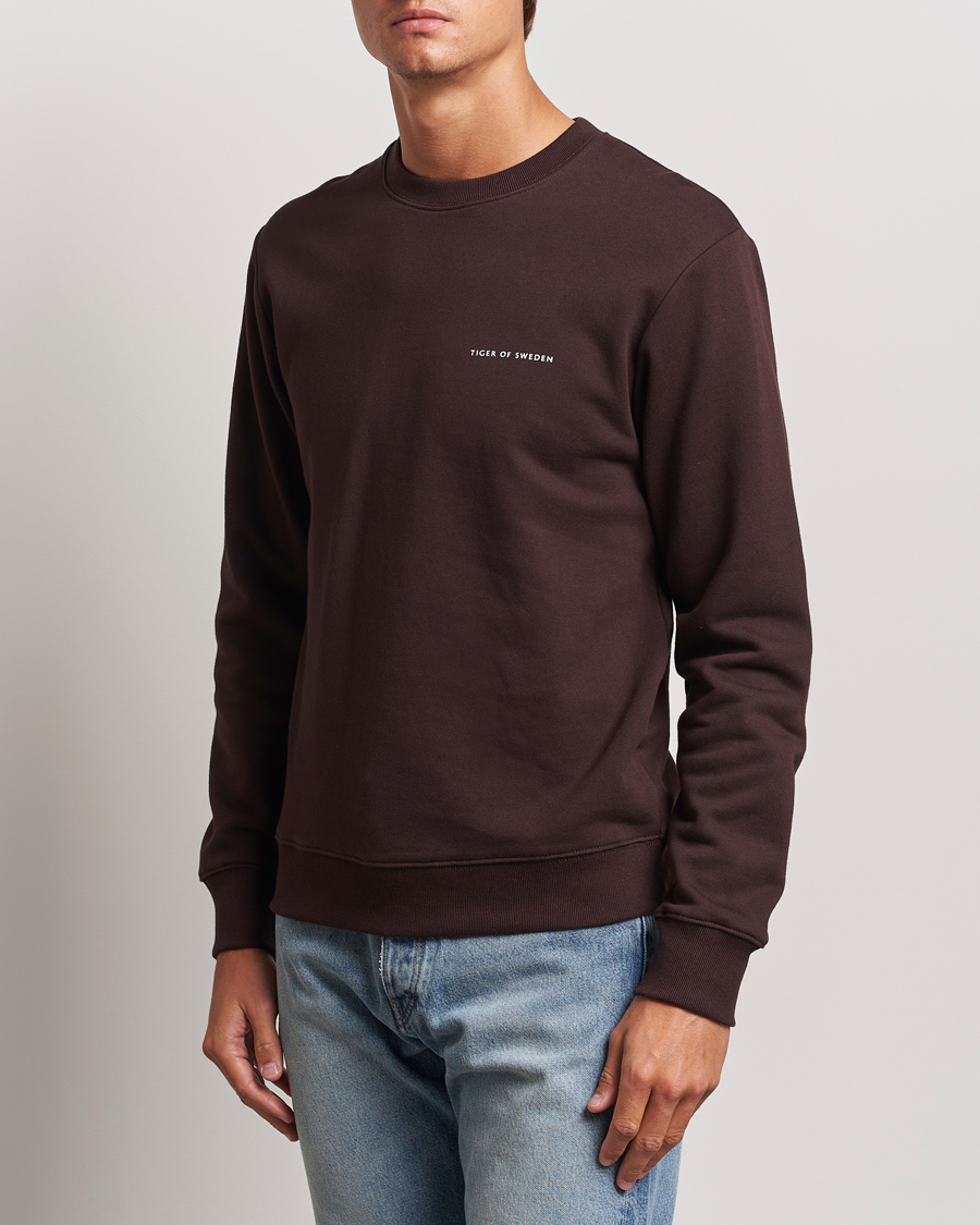 Homme | Pulls Et Tricots | Tiger of Sweden | Emerson Crew Neck Sweatshirt Dark Chocolate