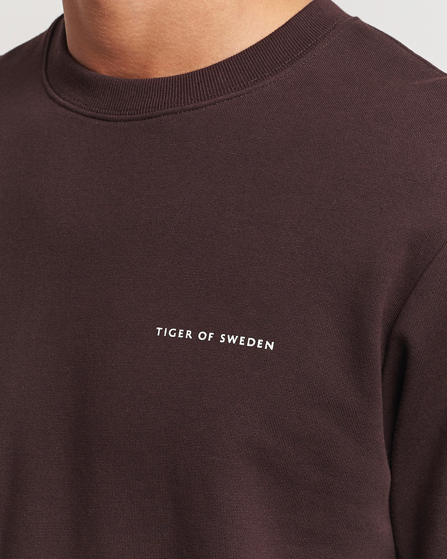 Homme | Pulls Et Tricots | Tiger of Sweden | Emerson Crew Neck Sweatshirt Dark Chocolate