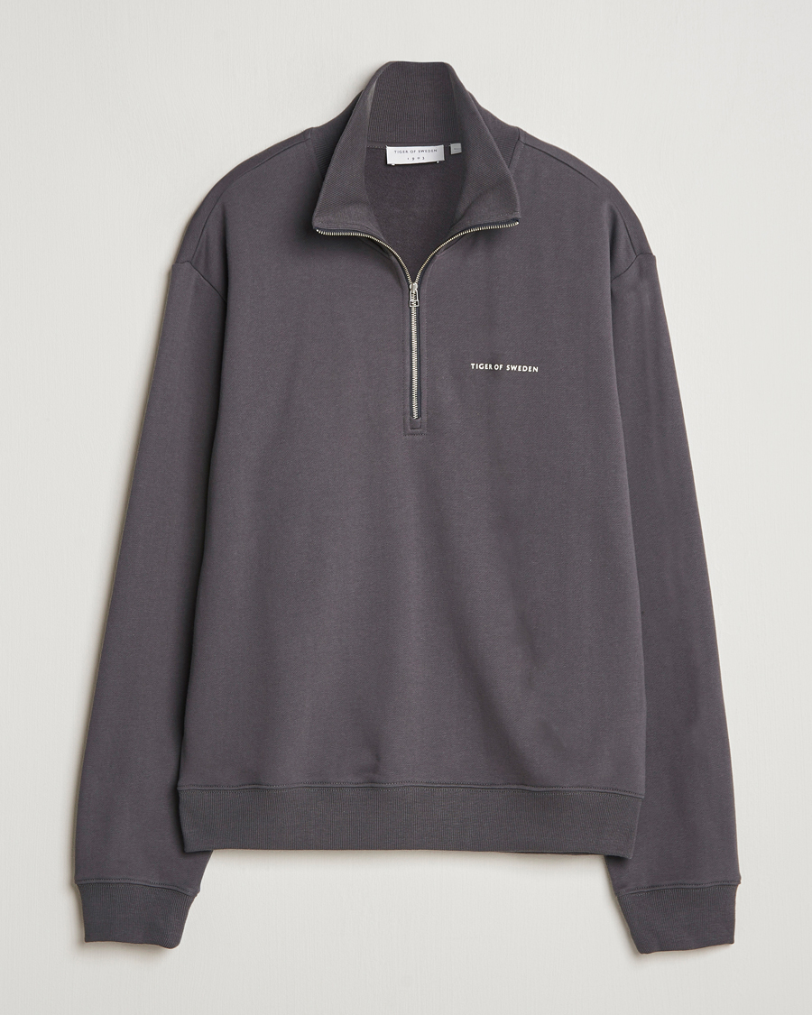 Homme | Pulls Et Tricots | Tiger of Sweden | Marlon Half Zip Sweatshirt Charcoal