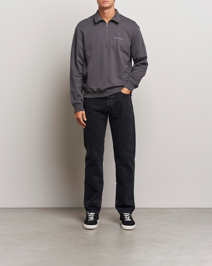 Homme | Pulls Et Tricots | Tiger of Sweden | Marlon Half Zip Sweatshirt Charcoal
