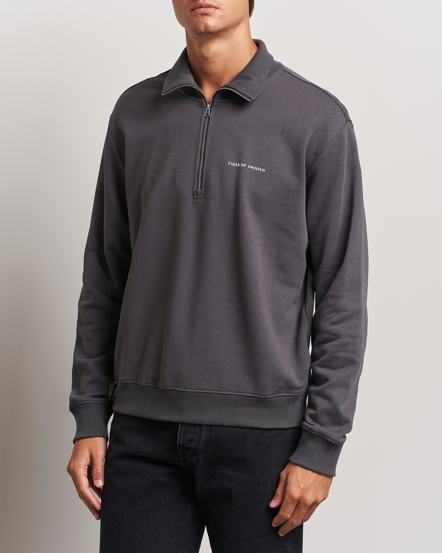 Homme | Pulls Et Tricots | Tiger of Sweden | Marlon Half Zip Sweatshirt Charcoal