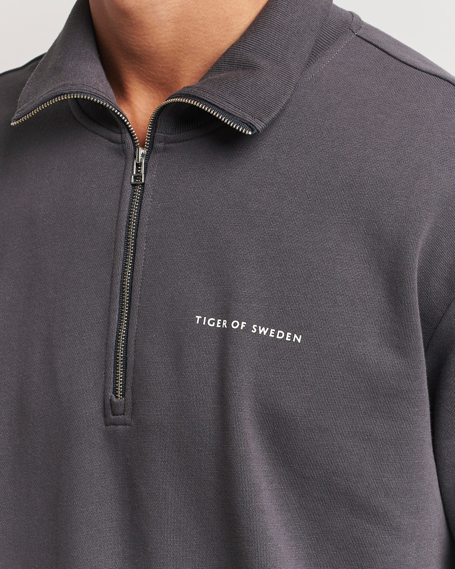 Homme | Pulls Et Tricots | Tiger of Sweden | Marlon Half Zip Sweatshirt Charcoal