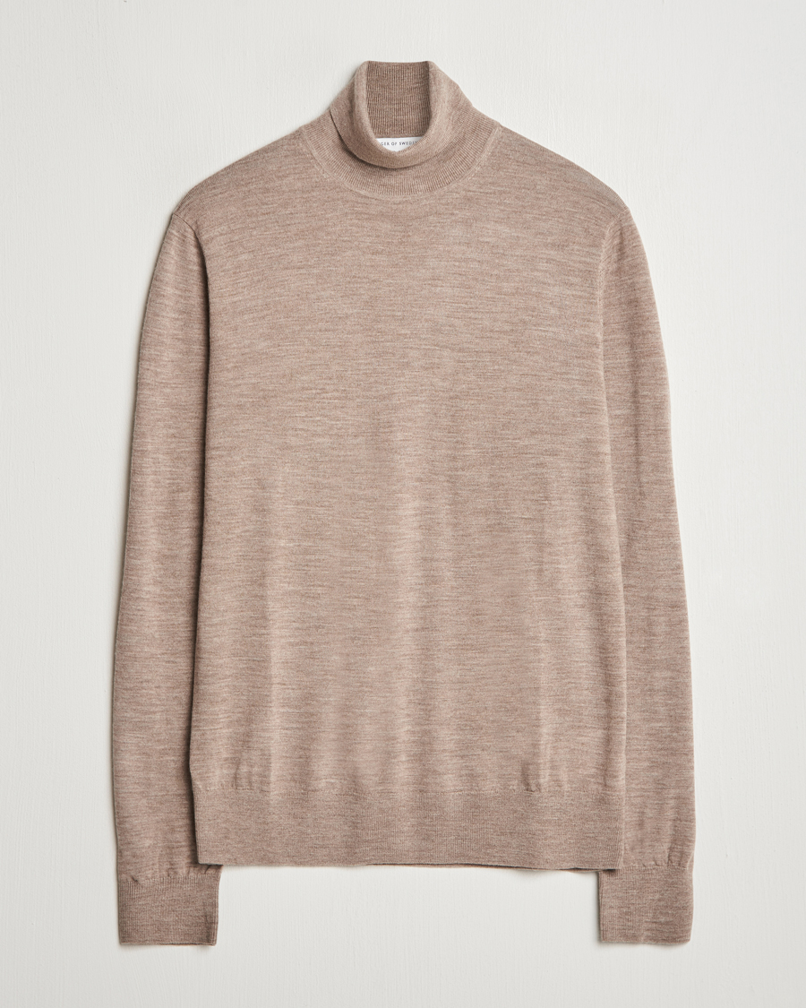 Homme | Pulls Et Tricots | Tiger of Sweden | Nevile Extra Fine Merino Polo Beige Melange