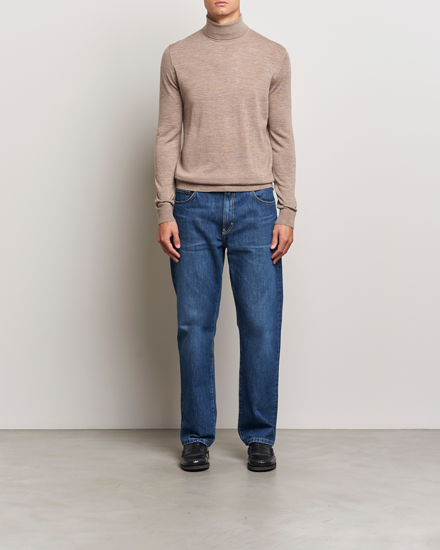 Homme | Pulls Et Tricots | Tiger of Sweden | Nevile Extra Fine Merino Polo Beige Melange