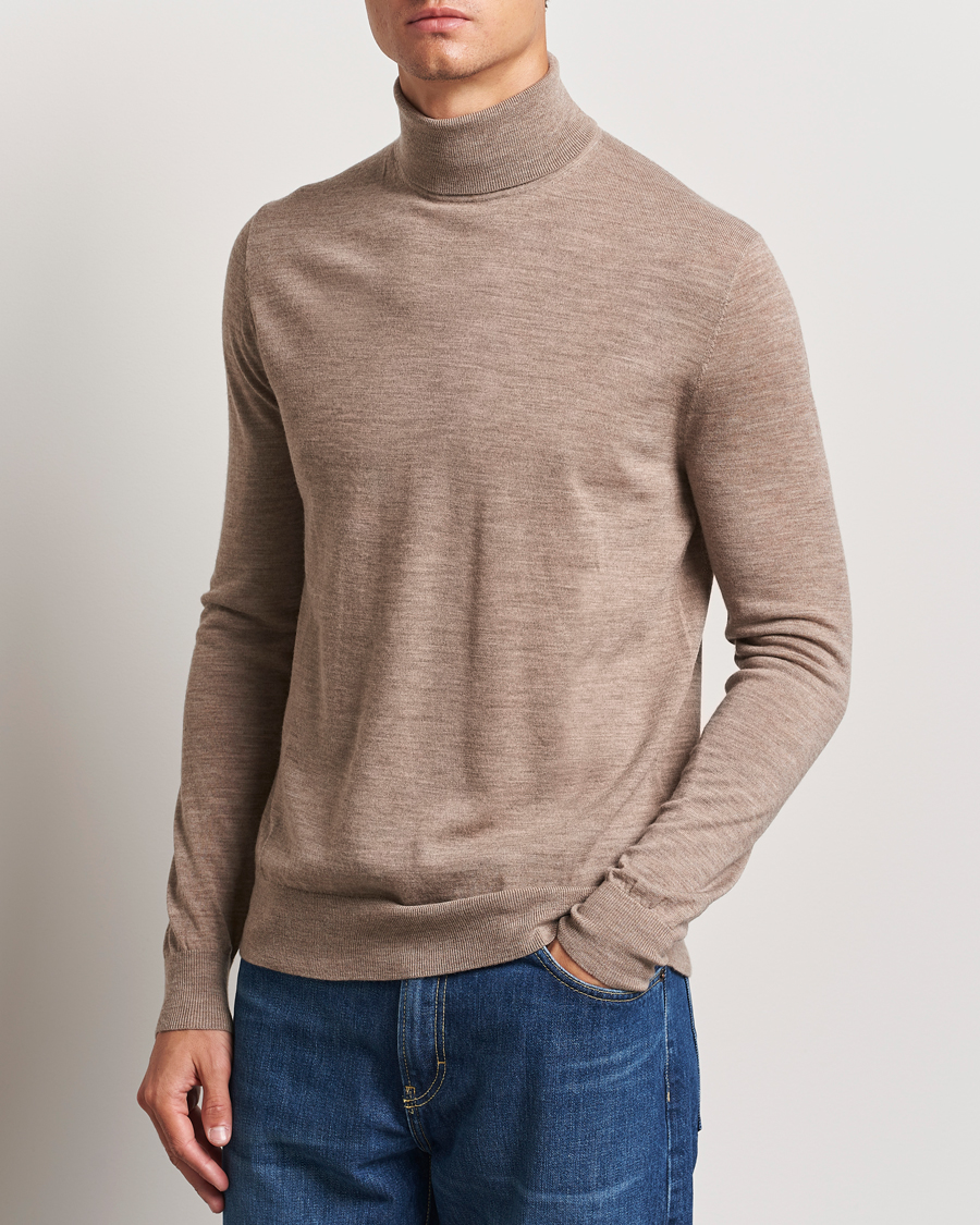 Homme | Pulls Et Tricots | Tiger of Sweden | Nevile Extra Fine Merino Polo Beige Melange