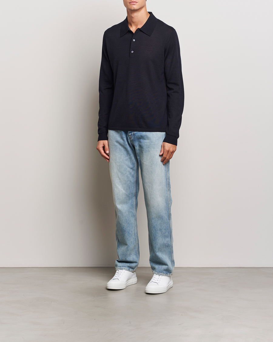 Homme | Pulls Et Tricots | Tiger of Sweden | Eross Extra Fine Merino Poloshirt Light Ink