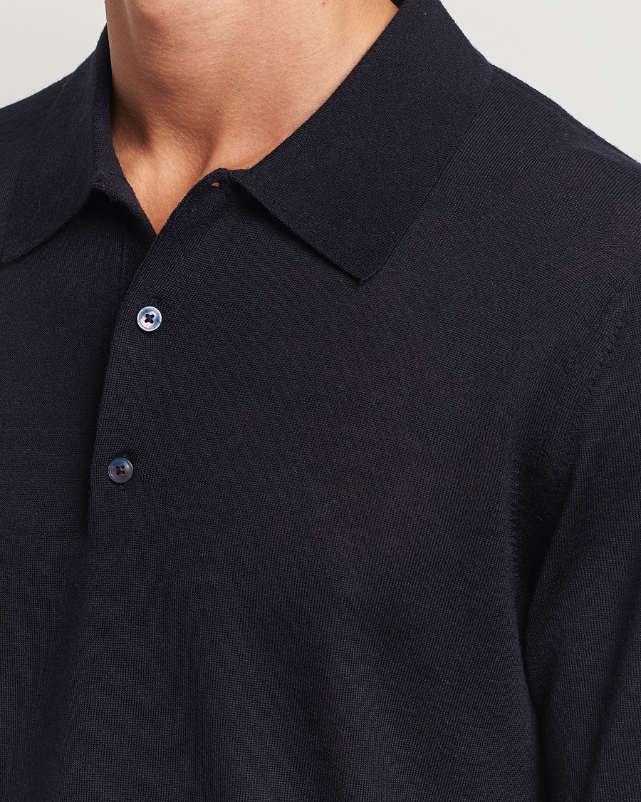 Homme | Pulls Et Tricots | Tiger of Sweden | Eross Extra Fine Merino Poloshirt Light Ink