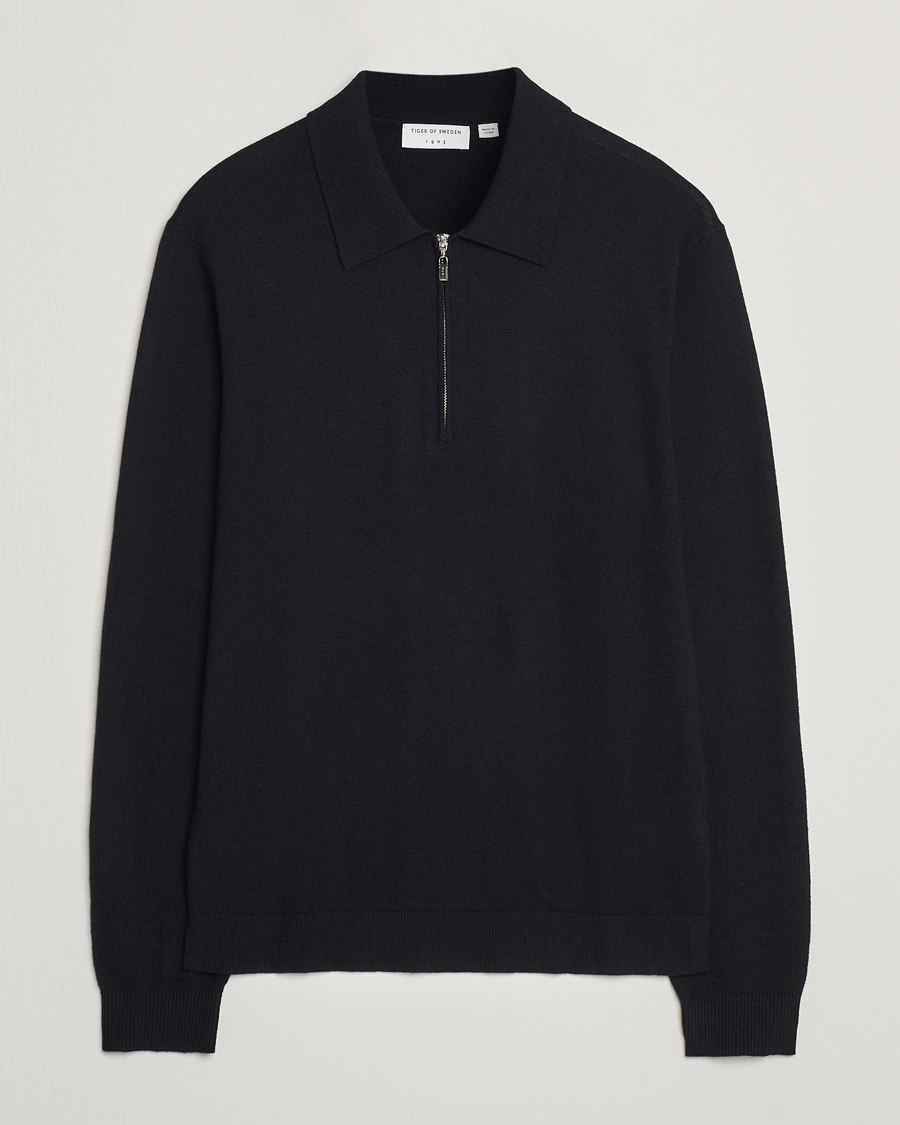Homme | Pulls Et Tricots | Tiger of Sweden | Orbit Wool/Cotton Half Zip Black