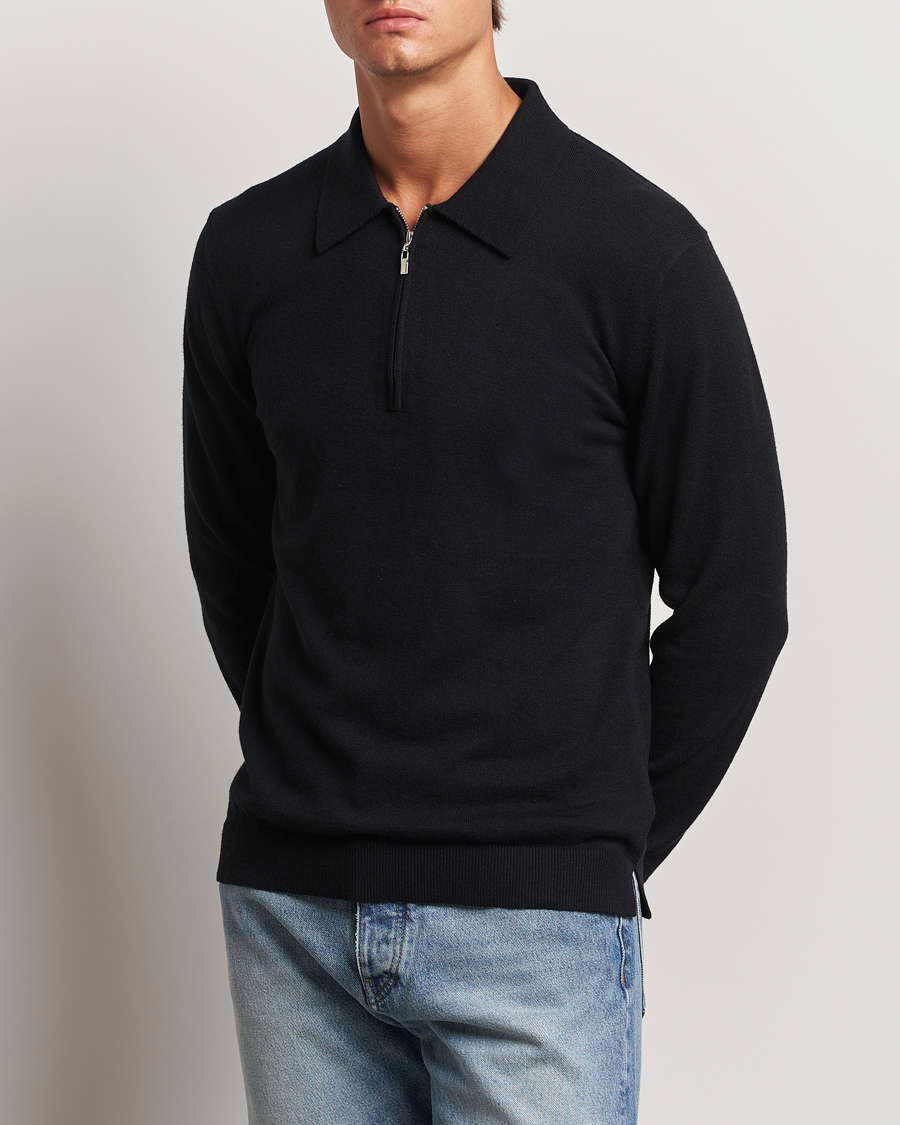 Homme | Pulls Et Tricots | Tiger of Sweden | Orbit Wool/Cotton Half Zip Black